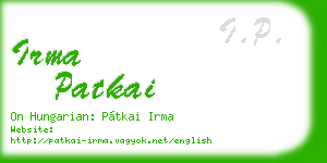 irma patkai business card