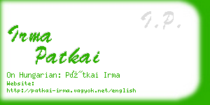 irma patkai business card